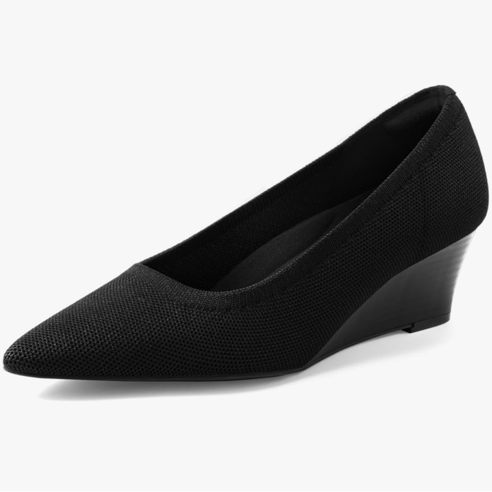Arromic Women's Wedge Pumps Pointed Low Heel Wedge Dress Shoes Closed Toe